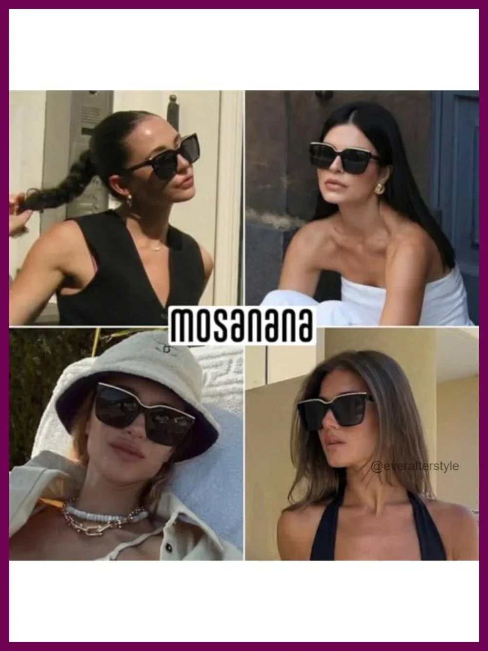 Oversized Square Polarized Sunglasses UV400 Metal Decoration Street Style